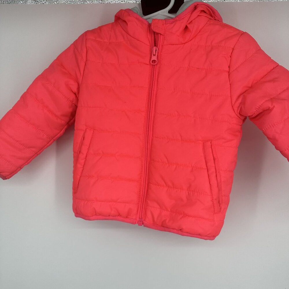 Cat & Jack‎ Girls Winter puffer coat bright coral Size 18 Month